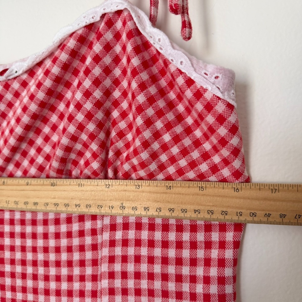 Cider Mini Dress Square Neck Gingham Spaghetti Strap XL Party Elegant Summer - Picture 7 of 11